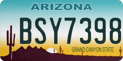 AZ license plate BSY7398