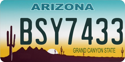 AZ license plate BSY7433