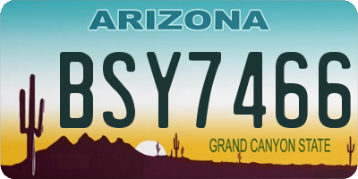 AZ license plate BSY7466