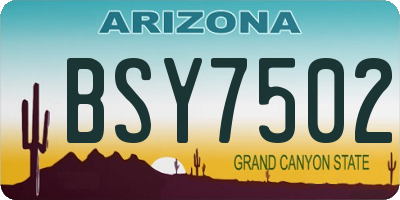 AZ license plate BSY7502