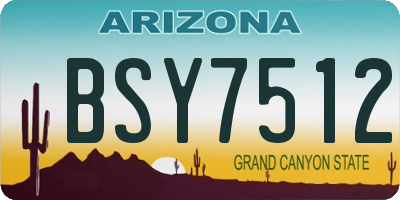AZ license plate BSY7512