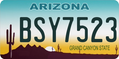 AZ license plate BSY7523