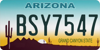 AZ license plate BSY7547