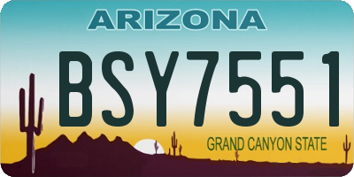 AZ license plate BSY7551