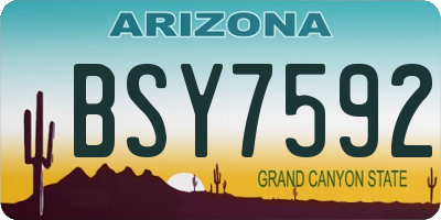 AZ license plate BSY7592