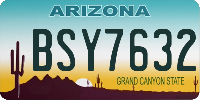 AZ license plate BSY7632