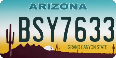 AZ license plate BSY7633