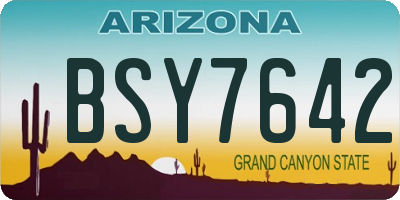 AZ license plate BSY7642