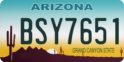 AZ license plate BSY7651
