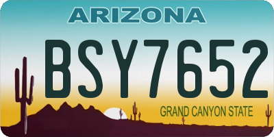 AZ license plate BSY7652