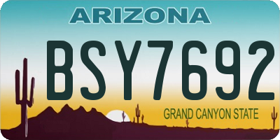 AZ license plate BSY7692