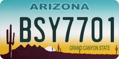 AZ license plate BSY7701