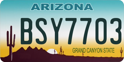AZ license plate BSY7703