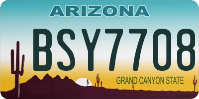 AZ license plate BSY7708