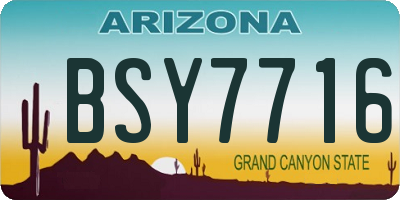 AZ license plate BSY7716