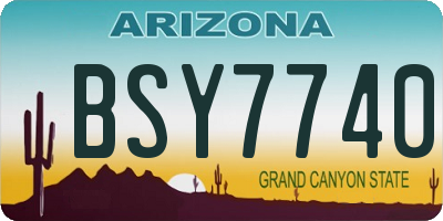 AZ license plate BSY7740