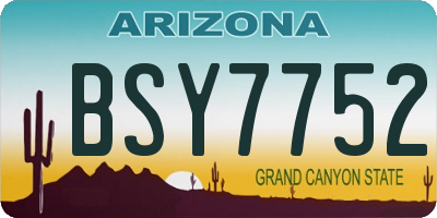 AZ license plate BSY7752