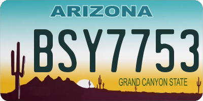 AZ license plate BSY7753