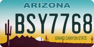 AZ license plate BSY7768