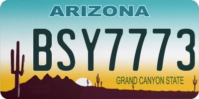 AZ license plate BSY7773