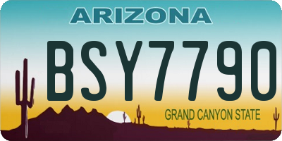 AZ license plate BSY7790