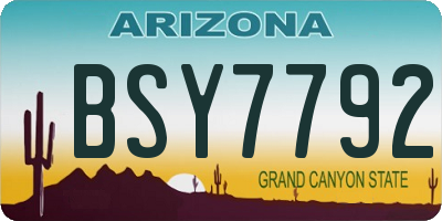 AZ license plate BSY7792