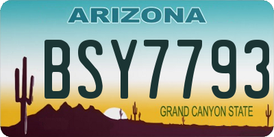 AZ license plate BSY7793