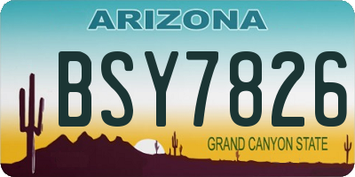 AZ license plate BSY7826
