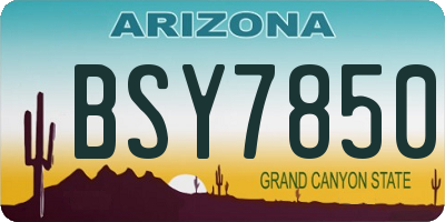 AZ license plate BSY7850