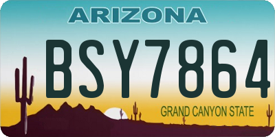 AZ license plate BSY7864