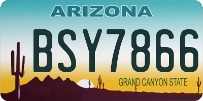 AZ license plate BSY7866