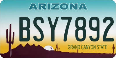AZ license plate BSY7892
