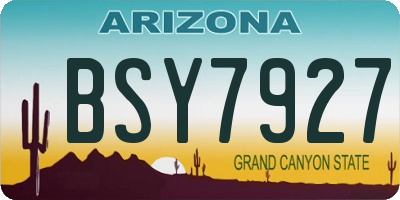 AZ license plate BSY7927