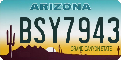 AZ license plate BSY7943