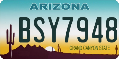 AZ license plate BSY7948