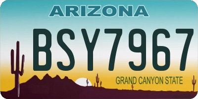 AZ license plate BSY7967