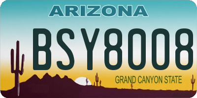 AZ license plate BSY8008