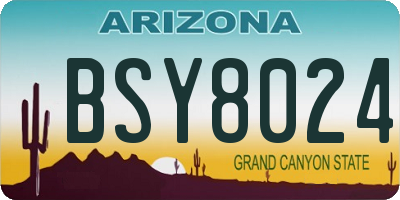 AZ license plate BSY8024
