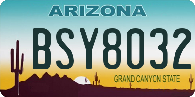 AZ license plate BSY8032