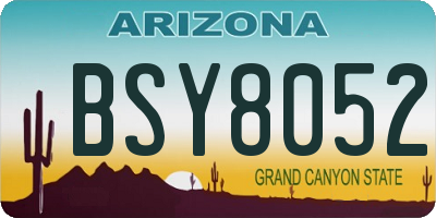 AZ license plate BSY8052
