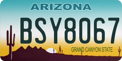 AZ license plate BSY8067