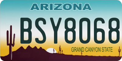 AZ license plate BSY8068