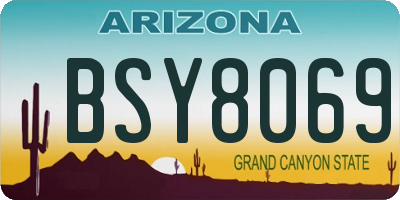 AZ license plate BSY8069