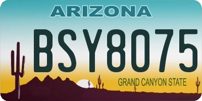 AZ license plate BSY8075