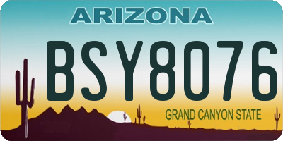 AZ license plate BSY8076