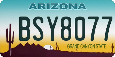 AZ license plate BSY8077