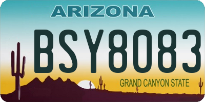 AZ license plate BSY8083