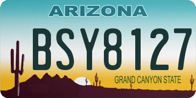 AZ license plate BSY8127