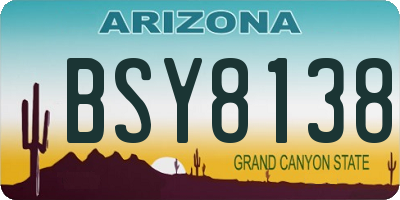 AZ license plate BSY8138