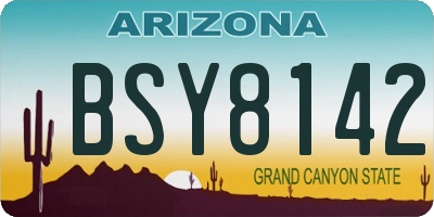 AZ license plate BSY8142